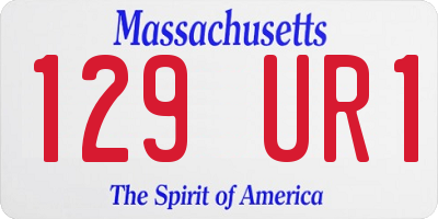 MA license plate 129UR1
