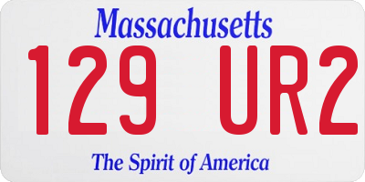 MA license plate 129UR2