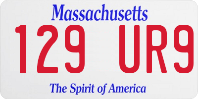 MA license plate 129UR9