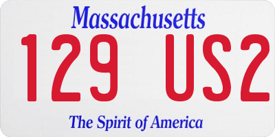 MA license plate 129US2