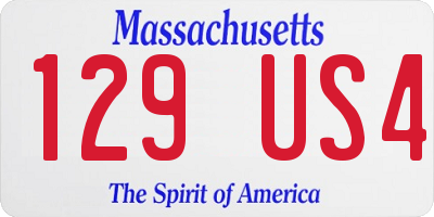 MA license plate 129US4