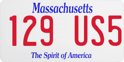 MA license plate 129US5