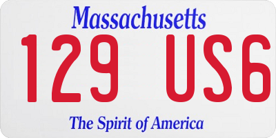 MA license plate 129US6
