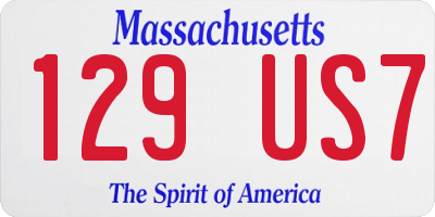 MA license plate 129US7