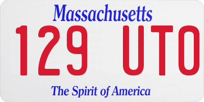 MA license plate 129UT0