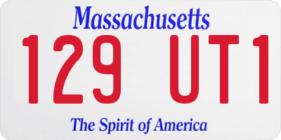 MA license plate 129UT1