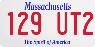 MA license plate 129UT2
