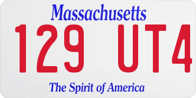 MA license plate 129UT4