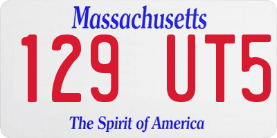 MA license plate 129UT5