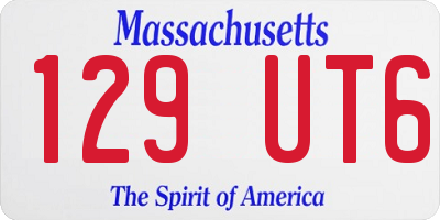 MA license plate 129UT6