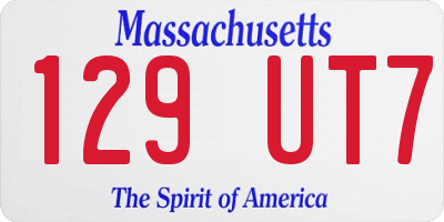 MA license plate 129UT7