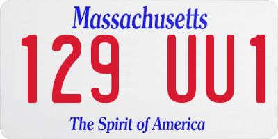 MA license plate 129UU1