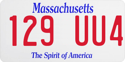 MA license plate 129UU4