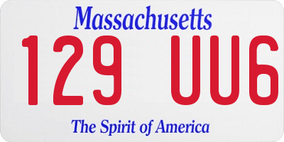 MA license plate 129UU6