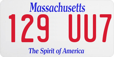 MA license plate 129UU7