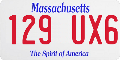 MA license plate 129UX6