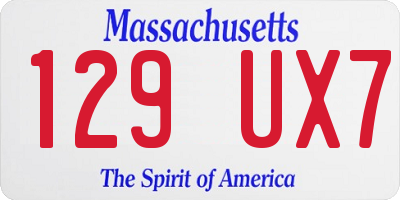 MA license plate 129UX7