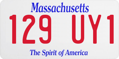 MA license plate 129UY1
