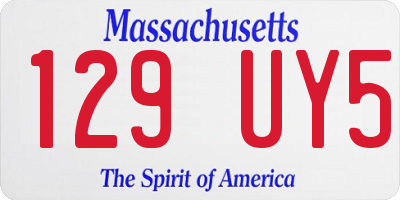 MA license plate 129UY5