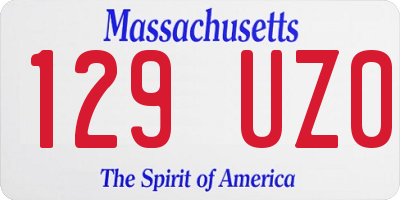 MA license plate 129UZ0