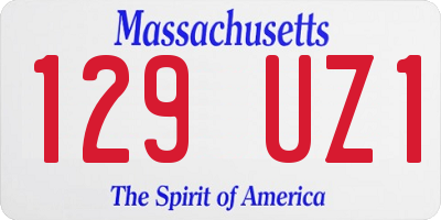 MA license plate 129UZ1