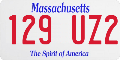MA license plate 129UZ2