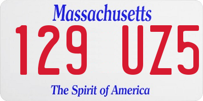 MA license plate 129UZ5