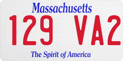 MA license plate 129VA2