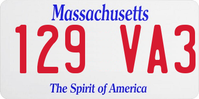 MA license plate 129VA3