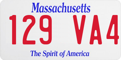 MA license plate 129VA4