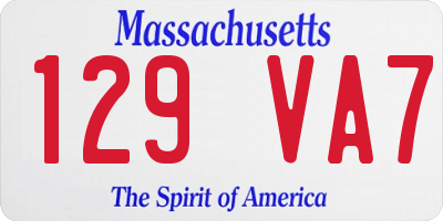 MA license plate 129VA7