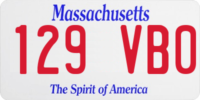 MA license plate 129VB0