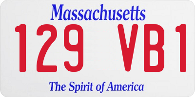 MA license plate 129VB1