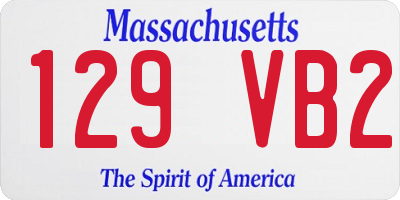 MA license plate 129VB2