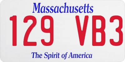MA license plate 129VB3