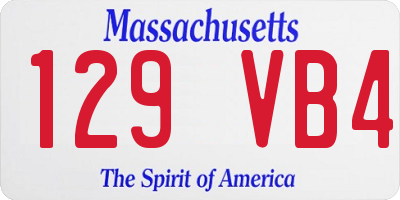 MA license plate 129VB4