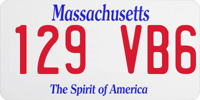 MA license plate 129VB6