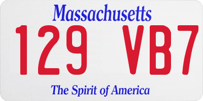 MA license plate 129VB7