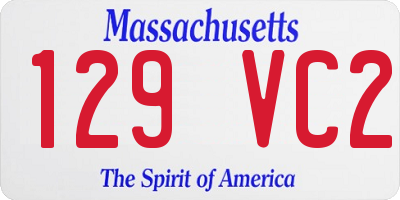 MA license plate 129VC2