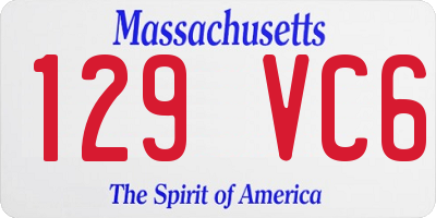 MA license plate 129VC6