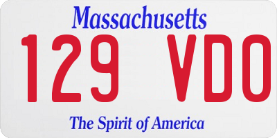 MA license plate 129VD0