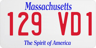 MA license plate 129VD1