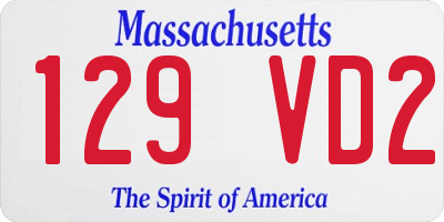 MA license plate 129VD2