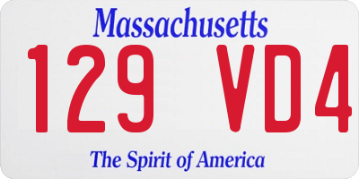 MA license plate 129VD4