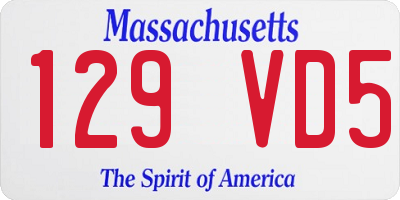 MA license plate 129VD5