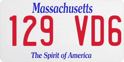 MA license plate 129VD6