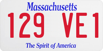 MA license plate 129VE1