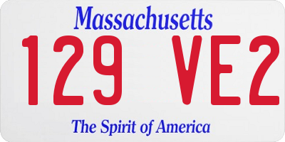 MA license plate 129VE2