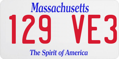 MA license plate 129VE3