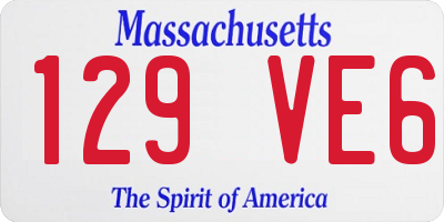 MA license plate 129VE6